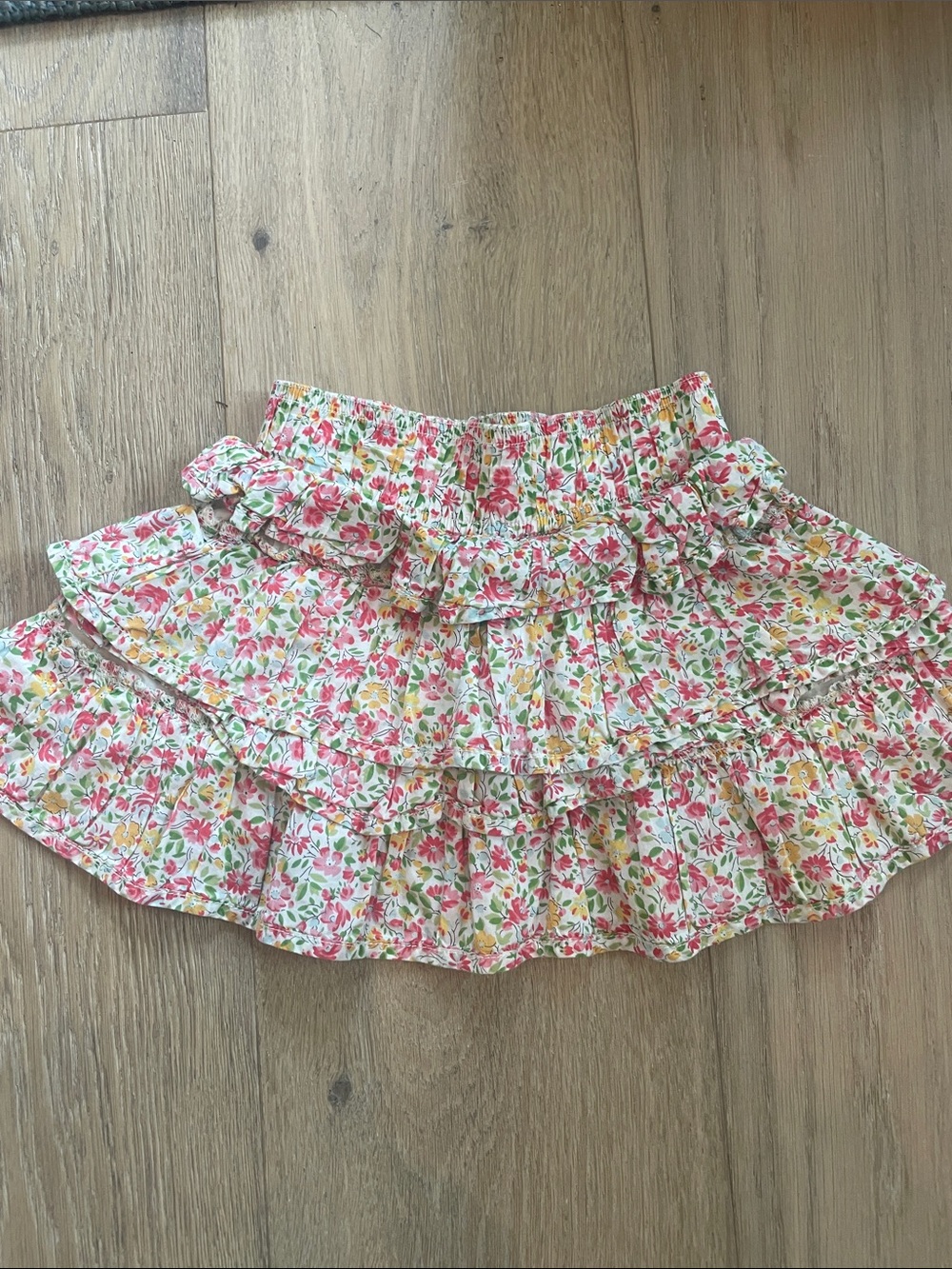 Peek Floral Ruffle Tiered Skirt - Pink, Yellow & Green